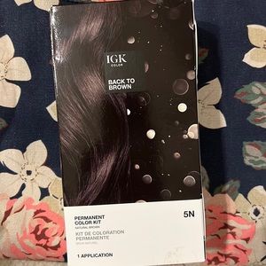 IGK HAIR COLOR PERMANENT COLOR KIT NATURAL BROWN BACK TO BROWN 5N NEW